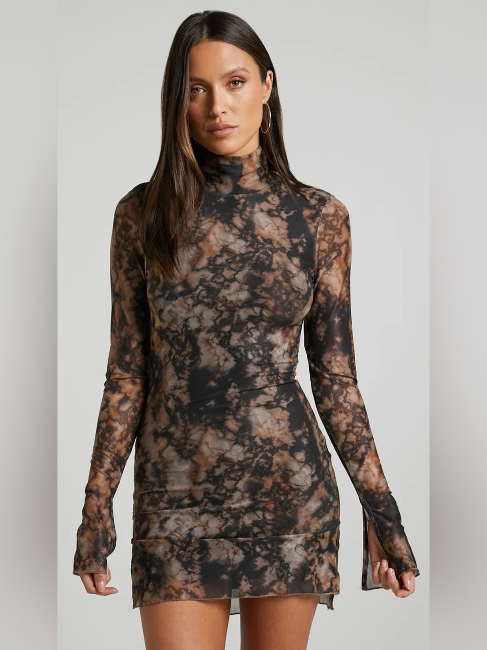 Runaway The Label Jordi Mini Dress In Stone Print